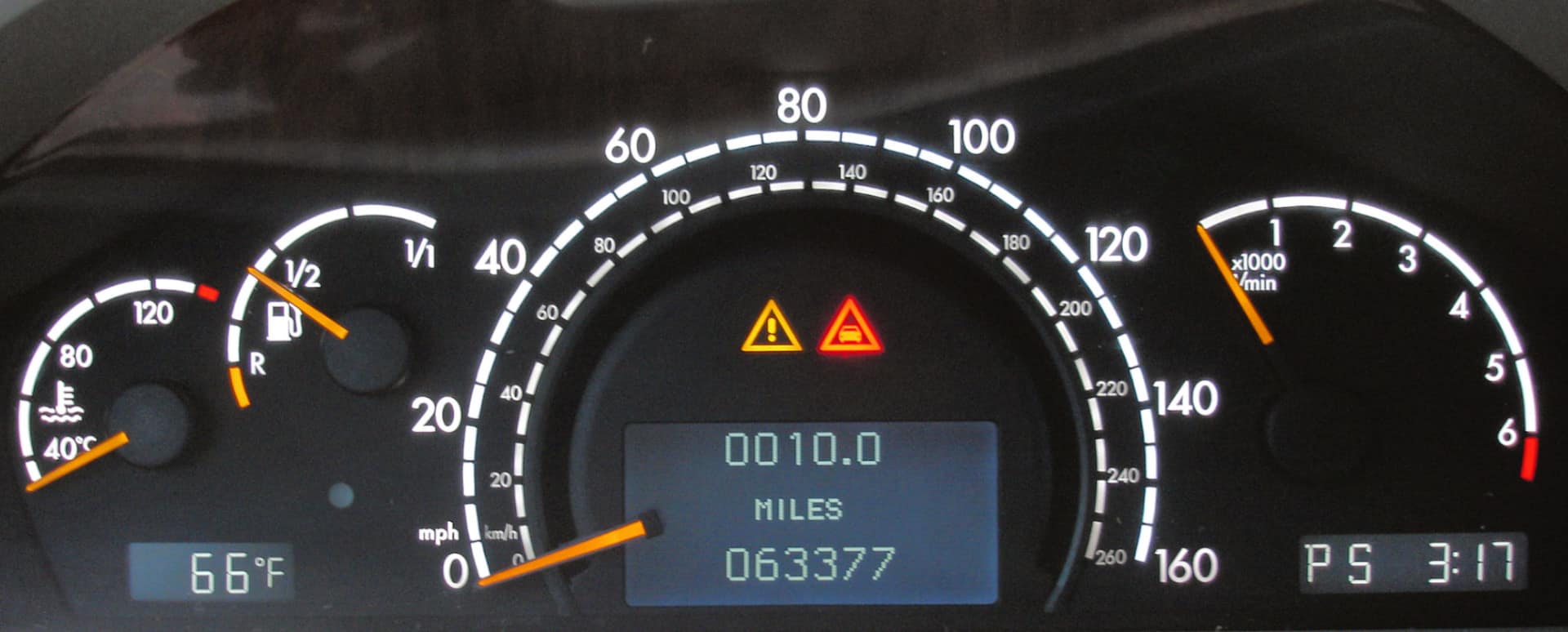 Dashboard Showing Mileage