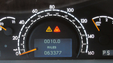 Dashboard Showing Mileage