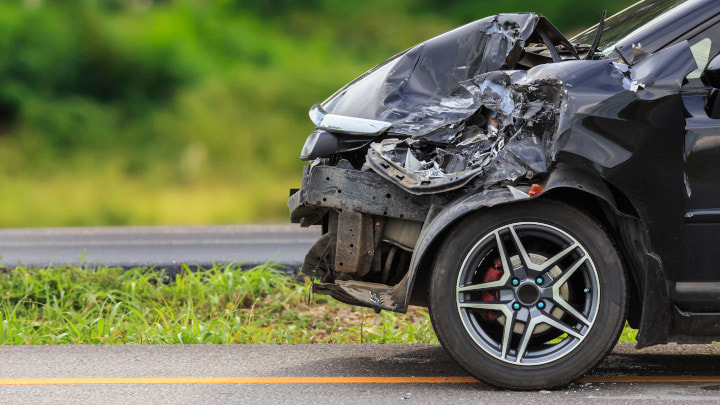 Car Damaged in Crash