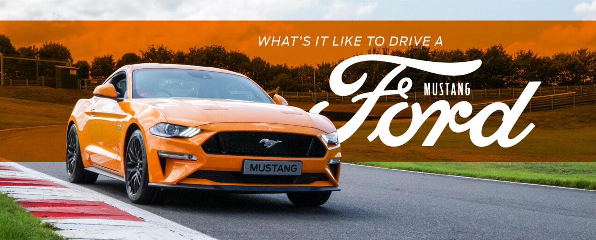 orange ford mustang