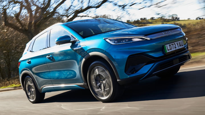 BYD ATTO 3 in Blue Driving