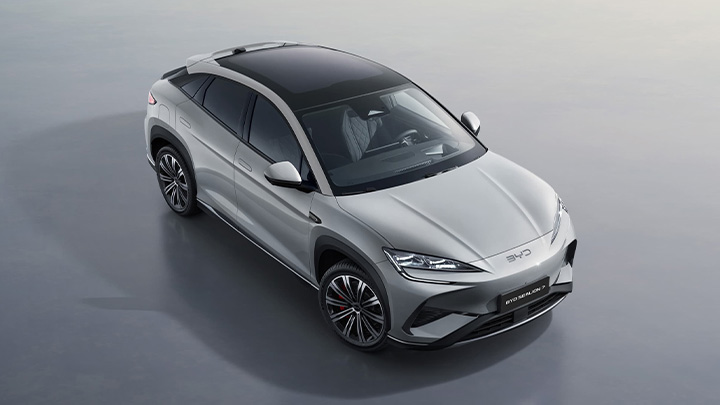 Silver BYD SEALION 7 Birdseye View
