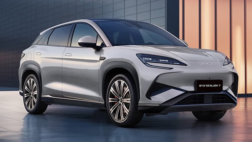 Silver BYD SEALION 7 Side