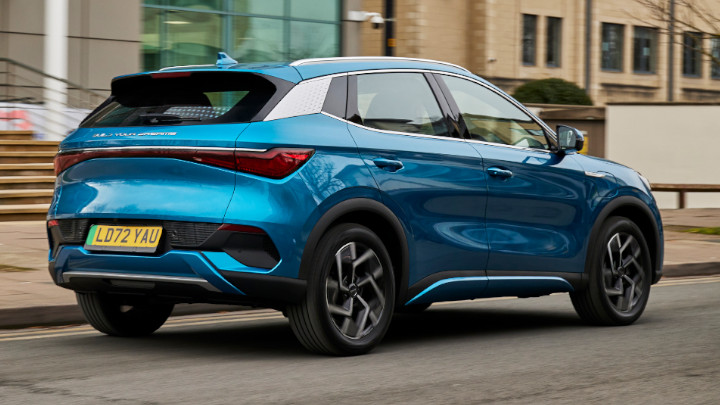 BYD ATTO 3 Rear Angle Driving