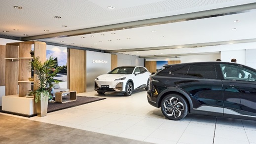 Two Changan Vehicles Parked Inside Dealership