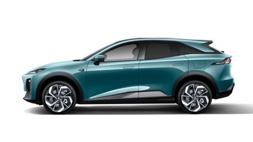 Blue Changan Deepal S07 electric SUV shown in side profile on a plain studio background