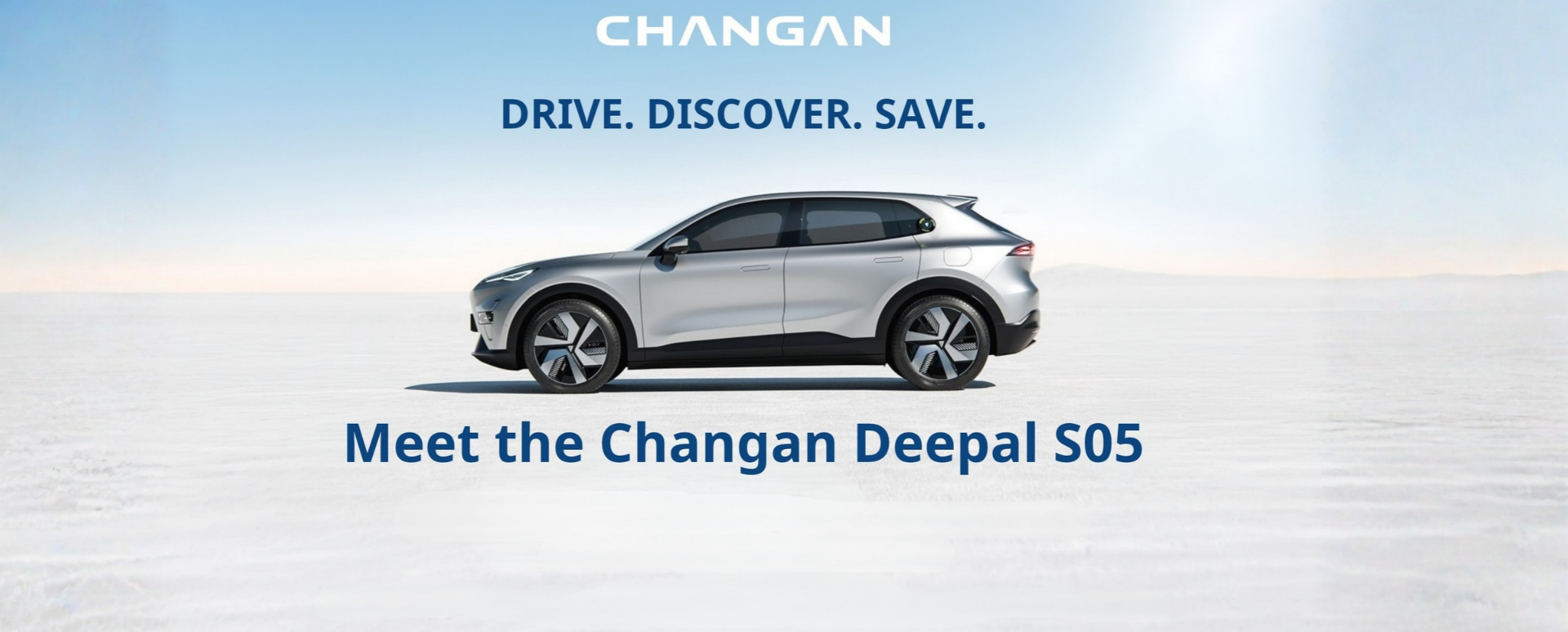 Changan Deepal S05 Parked Sideways On White Landscape