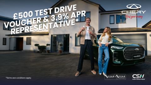 Peter Crouch and Abby Clancey Stood Outside House With Chery Tiggo 9