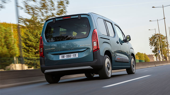 Blue Citroen Berlingo Rear Driving