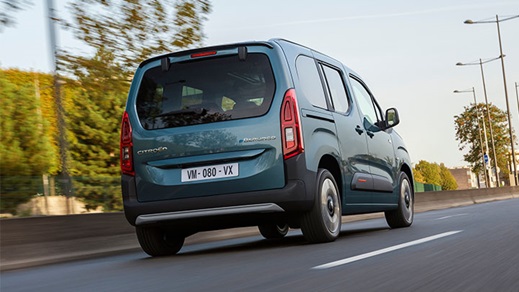 Blue Citroen Berlingo Rear Driving