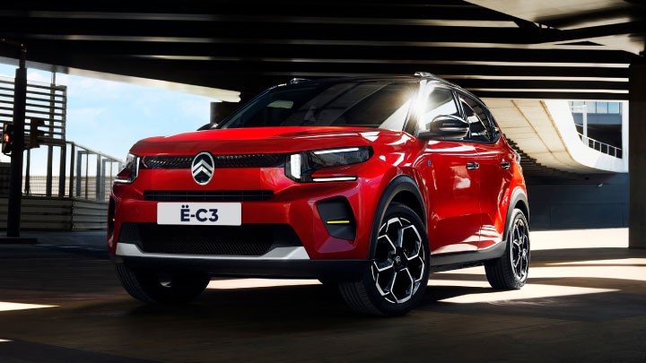 Red Citroen C3 Parked