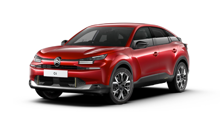 Red e-C4 Max in a white background