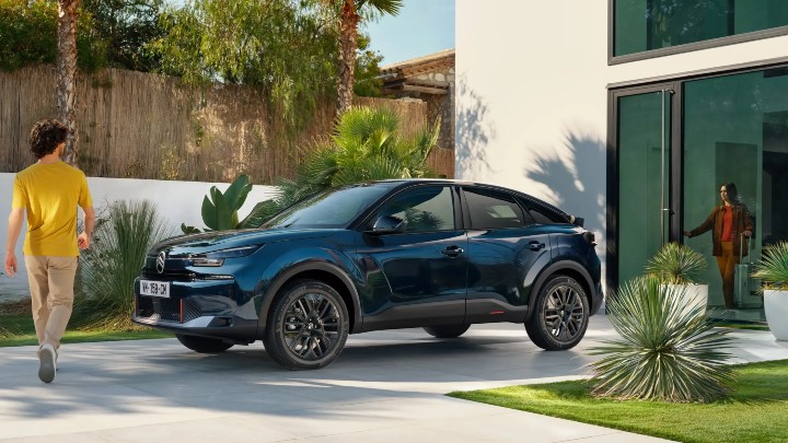 Blue Citroen C4 Exterior Front Static Outside Contemporary Home