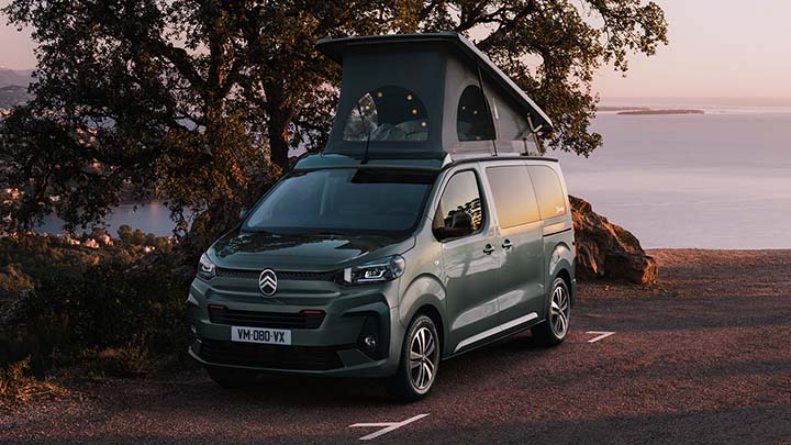 Green Citroen Holidays With Roof Tent Front Static