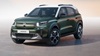 Front of the new Citroen C3 AirCross with a green body and white roof