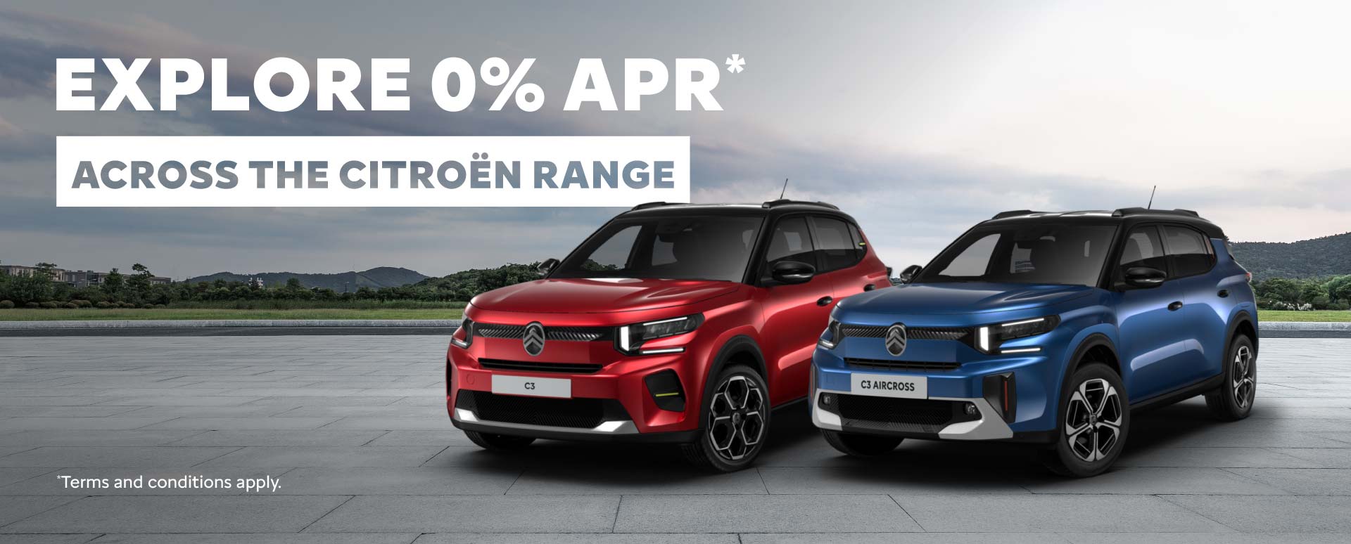 One Blue And One Red Citroen Park Together On Concrete