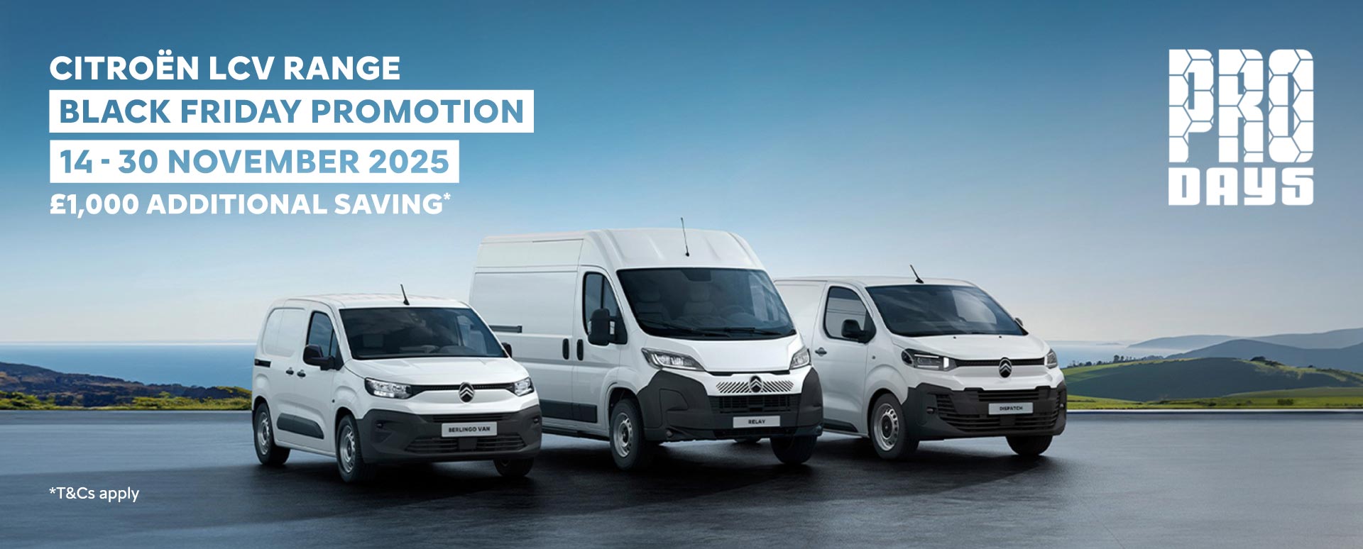 Save £1,000* off any Citroën van, plus a Free Home EV Charger^ with electric models this Black Friday.