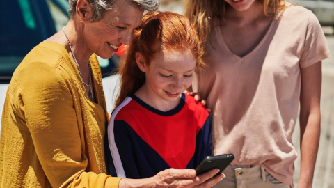 Family Using SignLive Tablets