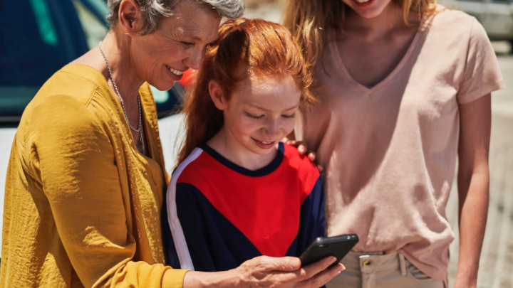 Family Using SignLive Tablets