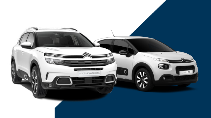 White Citroen cars parked next to eachother