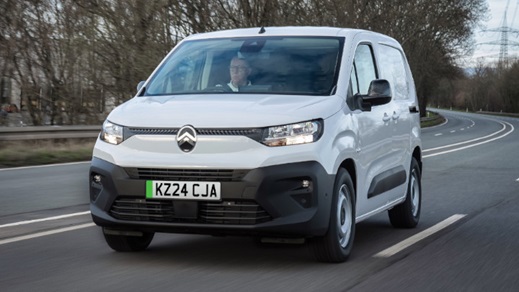 Citroen e-Berlingo Driving Finished in White