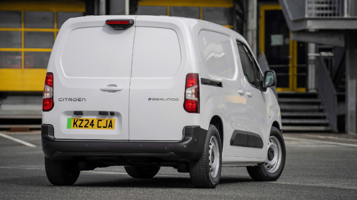 Citroen e-Berlingo Parked Rear Angle in White