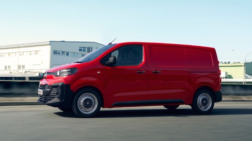 Citroen Dispatch Driving Side Angle in Red