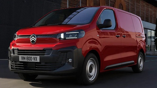 Citroen Dispatch Driving Front Angle Red