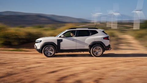 White Dacia Duster Exterior Side Driving Off-Road