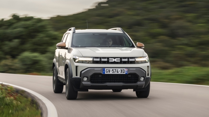 White Dacia Duster Exterior Front Driving