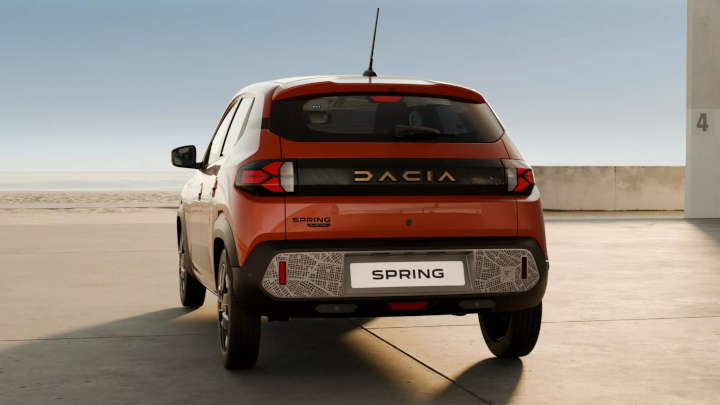 Red Dacia Spring Rear Static