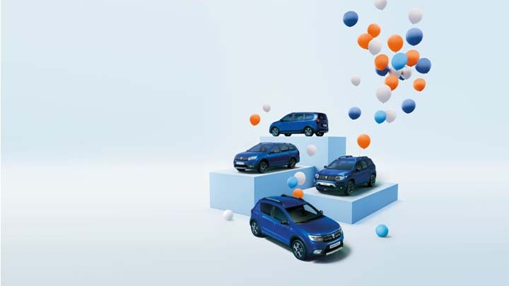 dacia range with baloons