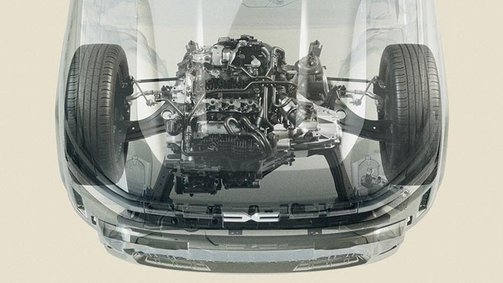 Dacia Engine bay close up