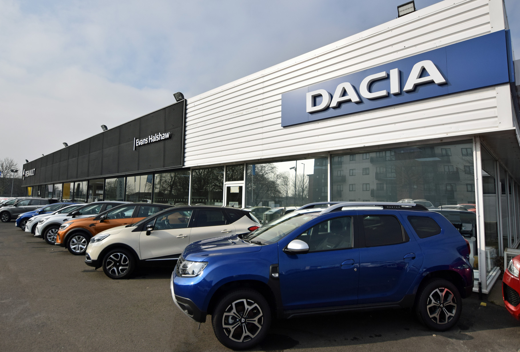 Outside the front of the Dacia Middlesbrough dealership