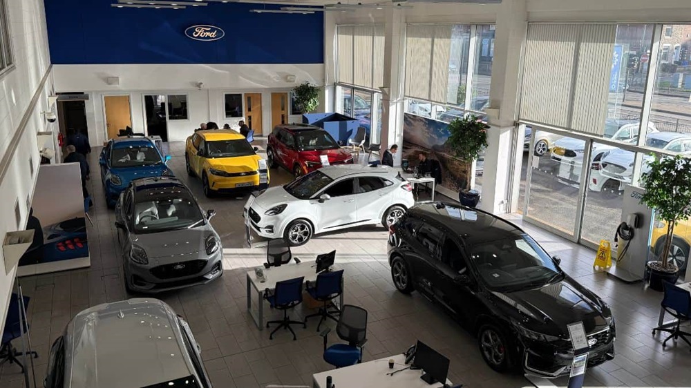 Ford Ashton dealership interior high angle