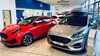 Cars inside the Ford Cardiff showroom