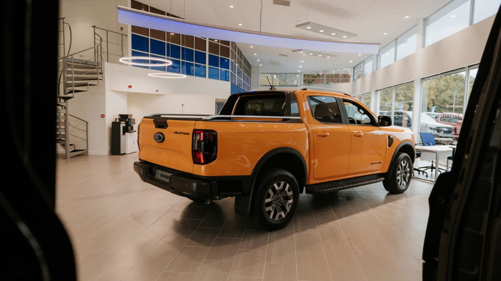 Ford Darlington Transit Centre orange pickup