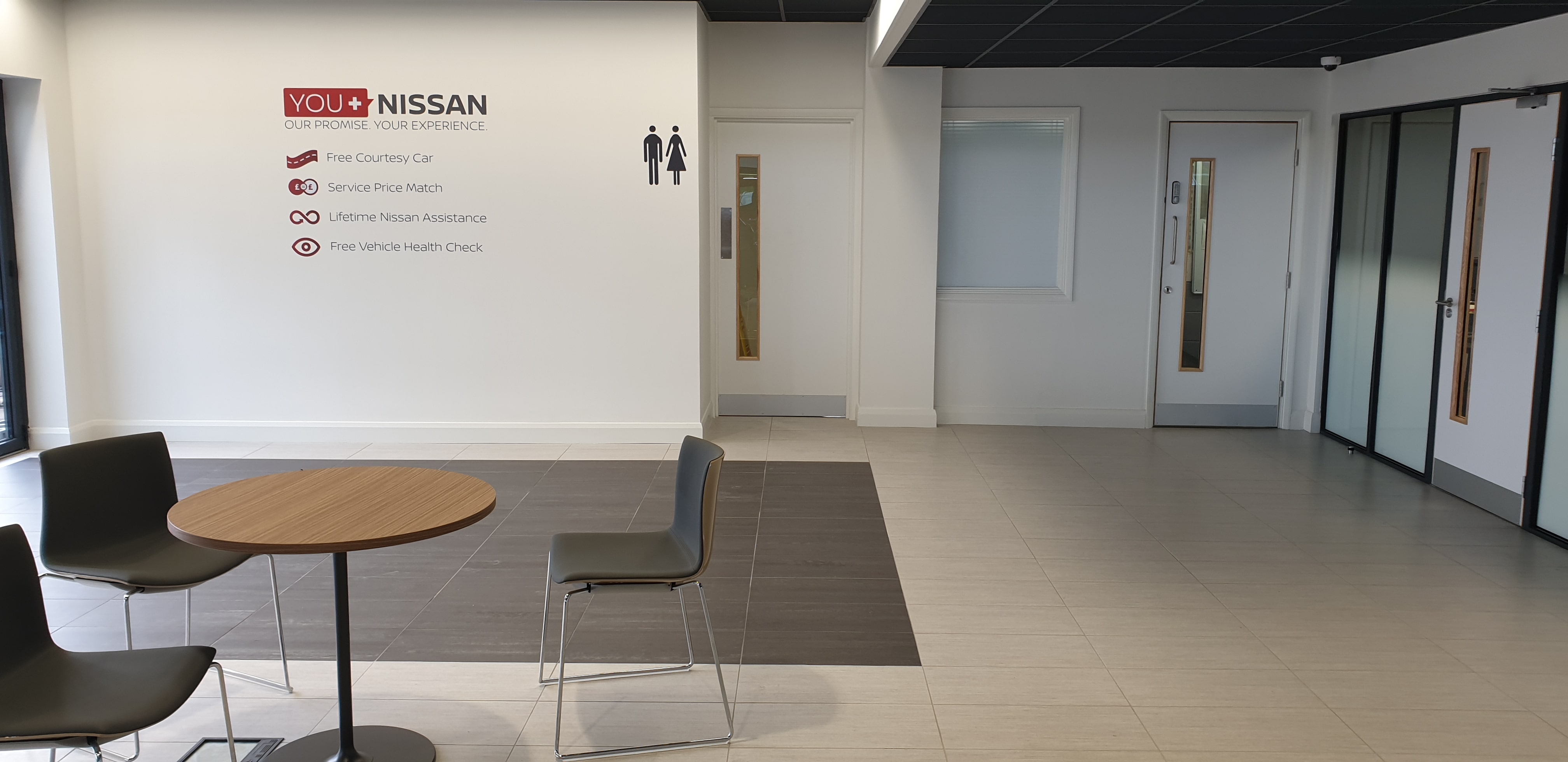 Waiting area at Nissan Middlesbrough