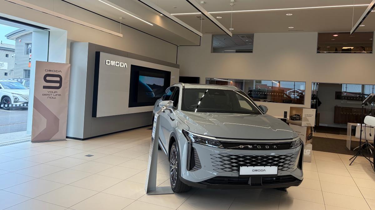 Grey Omoda 9 Parked Inside Hull Dealership