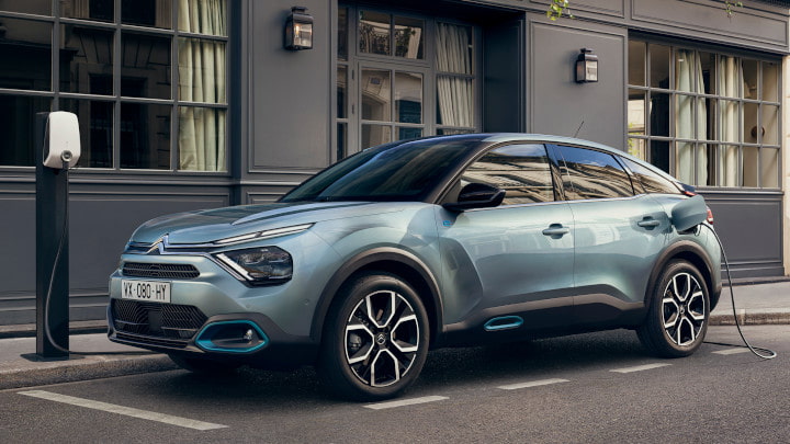 Blue Citroen C4 Exterior Front Charging