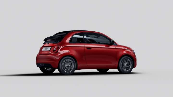Red Fiat 500 Icon Cabrio trim