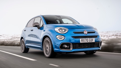 Blue Fiat 500X Sport Driving