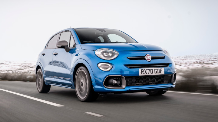 Blue Fiat 500X Sport Driving