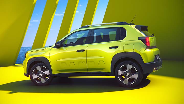 Yellow Fiat Grande Panda Side