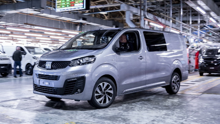 Silver Fiat Scudo in Fiat Service Centre