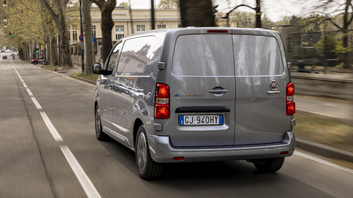 Grey Fiat e-Scudo Rear Driving
