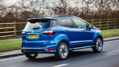 Blue Ford EcoSport ST-Line Exterior Rear Driving