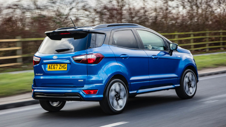 Blue Ford EcoSport ST-Line Exterior Rear Driving