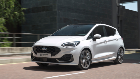 White 2022 Ford Fiesta Exterior Driving