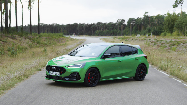 Green Ford Focus ST with Track Pack
